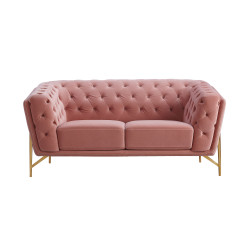 Divani Casa Aiken - Modern Salmon Velvet Loveseat 