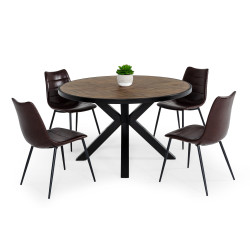 Modrest Pasada - Industrial Brown Acacia Dining Table