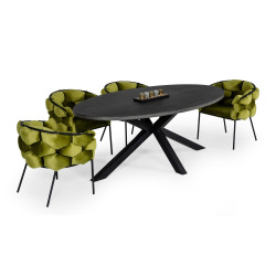 Modrest Raygor - Black Acacia Oval Dining Table 
