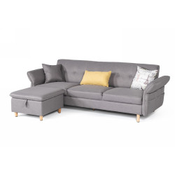 Divani Casa Jeremiah - Modern Grey Fabric Sofabed & Ottoman w/ Storage