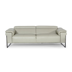 Divani Casa Shoden - Modern Light Grey Leather Sofa 