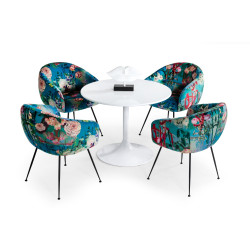 Modrest Karen - Mid-Century White Round Dining Table