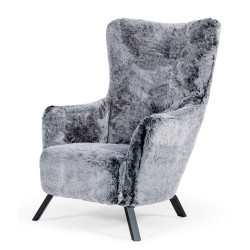 Modrest Findon - Glam Grey Faux Fur Accent Chair