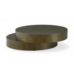 Modrest Grayson - Glam Brushed Bronze Metallic Coffee Table