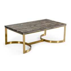 Modrest Greely - Glam Black and Gold Marble Coffee Table