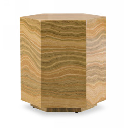 Modrest Lacuna - Glam Amber and Gold Marble End Table