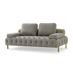 Divani Casa Ladera - Glam Grey and Gold Fabric Loveseat