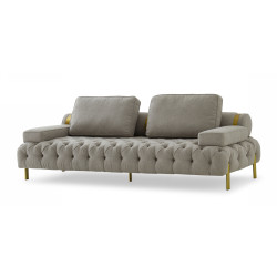 Divani Casa Ladera - Glam Grey and Gold Fabric Sofa