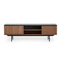 Modrest Maggie - Modern Walnut and Grey TV Stand