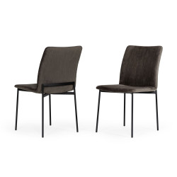 Modrest Maggie - Modern Black and Brown Dining Chair (Set of 2)