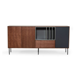 Modrest Ackley - Modern Walnut, Grey and Charcoal Buffet