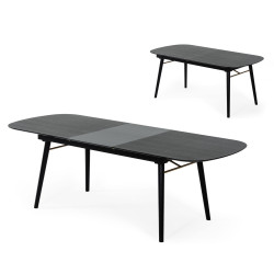 Modrest Addax - Modern Black Extendable Dining Table