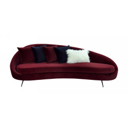 Divani Casa Saline - Glam Burgundy Sofa