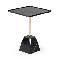 Modrest Uintah - Glam Black Marble and Brass End Table