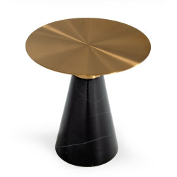 Modrest Canto - Glam Black Marble and Brass End Table