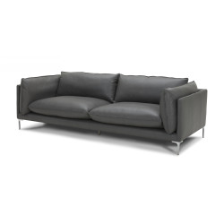 Divani Casa Harvest - Modern Grey Full Leather Sofa