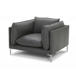 Divani Casa Harvest - Modern Grey Full Leather Chair