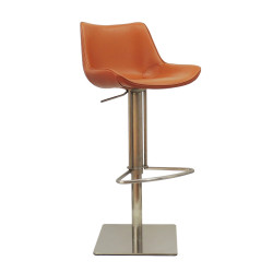 Modrest Hopkin - Modern Cognac Eco-Leather Bar Stool