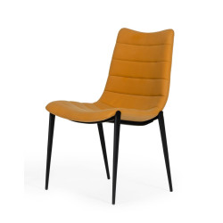 Modrest Hubbell - Industrial Tan Eco-Leather Dining Chair (Set of 2)