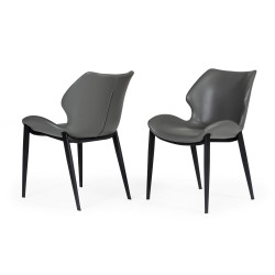 Modrest Instone - Industrial Grey Eco-Leather Dining Chair (Set of 2)