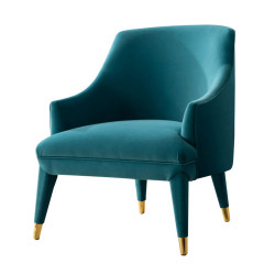 Divani Casa Jenner - Modern Aqua Velvet Accent Chair 