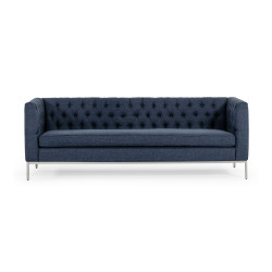 Divani Casa Garcia - Dark Blue Fabric Sofa 