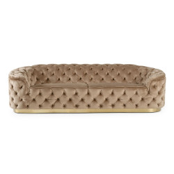 Divani Casa Murdoch - Glam Beige and Gold Fabric Sofa  