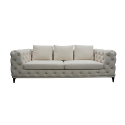 Divani Casa Werner - Modern White Velvet Sofa 