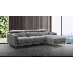 Divani Casa Lupita - Modern Grey Fabric Right Facing Sectional Sofa