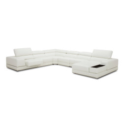 Divani Casa Chrysanthemum - Modern Large White Leather Sectional Sofa