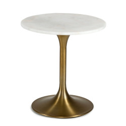 Modrest Collins - Glam White Marble & Gold End Table