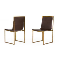 Modrest Dalton - Modern Brown Leatherette Dining Chair (Set of 2)