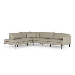 Divani Casa Sherry - Modern Grey Leather Left Facing Sectional Sofa