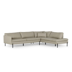 Divani Casa Sherry - Modern Grey Leather Right Facing Sectional Sofa