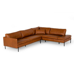 Divani Casa Sherry - Modern Cognac Leather Right Facing Sectional Sofa