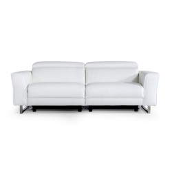 Accenti Italia Lucca - Italian Modern White Leather Sofa w/ Electric Recliners