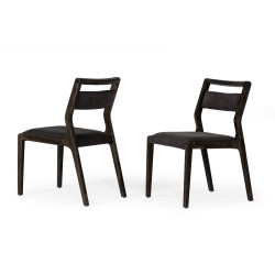 Modrest Roger - Mid-century Acacia & Brown Dining Chair (Set of 2)