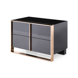 Nova Domus Cartier Modern Black & Rosegold Nightstand