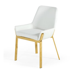 Modrest Ganon - Modern White & Gold Dining Chair