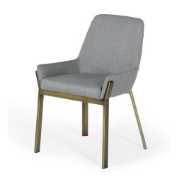 Modrest Ganon - Modern Grey & Antique Brass Dining Chair