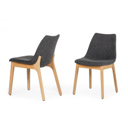 Modrest Chrissy - Modern Dark Grey Fabric Dining Chair (Set of 2)