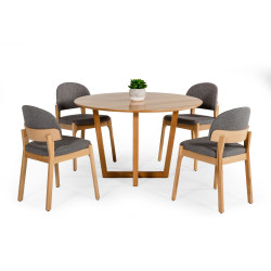 Modrest Legacy - Modern Round Solid Beechwood Dining Table