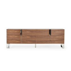 Modrest Gilroy - Modern Walnut & Stainless Steel Buffet