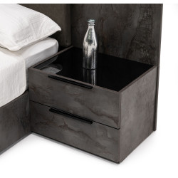 Nova Domus Ferrara - Modern Volcano Oxide Grey Nightstand