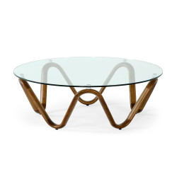 Modrest Lassen - Modern Glass & Walnut Coffee Table