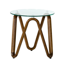 Modrest Lassen - Modern Glass & Walnut End Table
