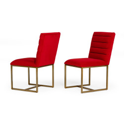 Modrest Barker - Modern Burnt Orange & Brush Gold Dining Chair (Set of 2)