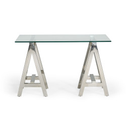 Modrest Ostrow - Modern Glass & Stainless Steel Console Table