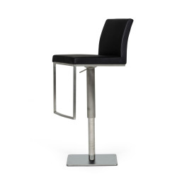 Modrest Folsum - Modern Black & Brushed Stainless Steel Bar Stool
