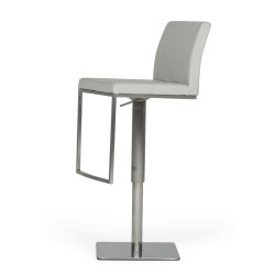 Modrest Folsum - Modern Light Grey & Brushed Stainless Steel Bar Stool